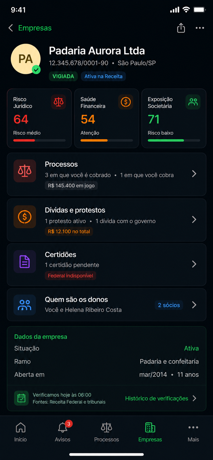 Detalhe da empresa
