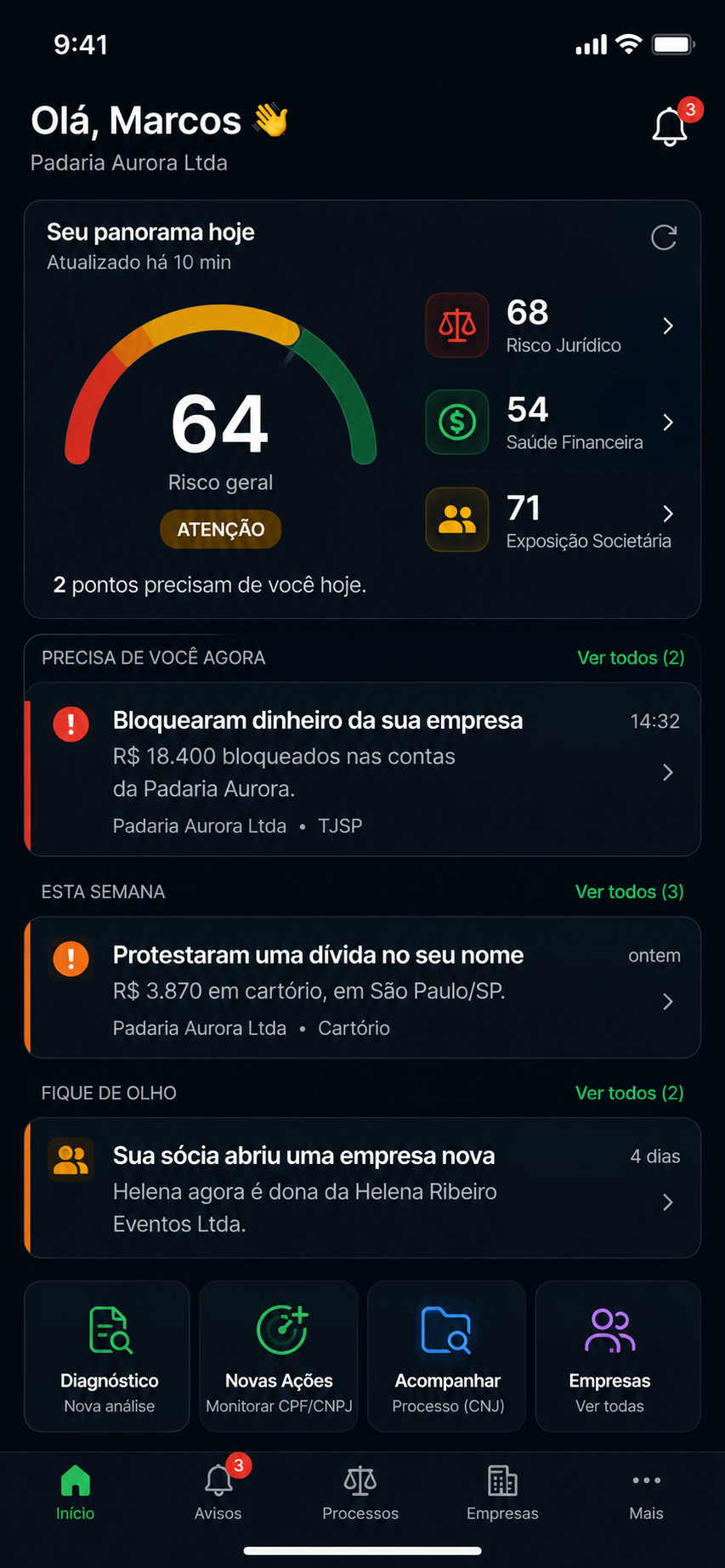 Tela inicial